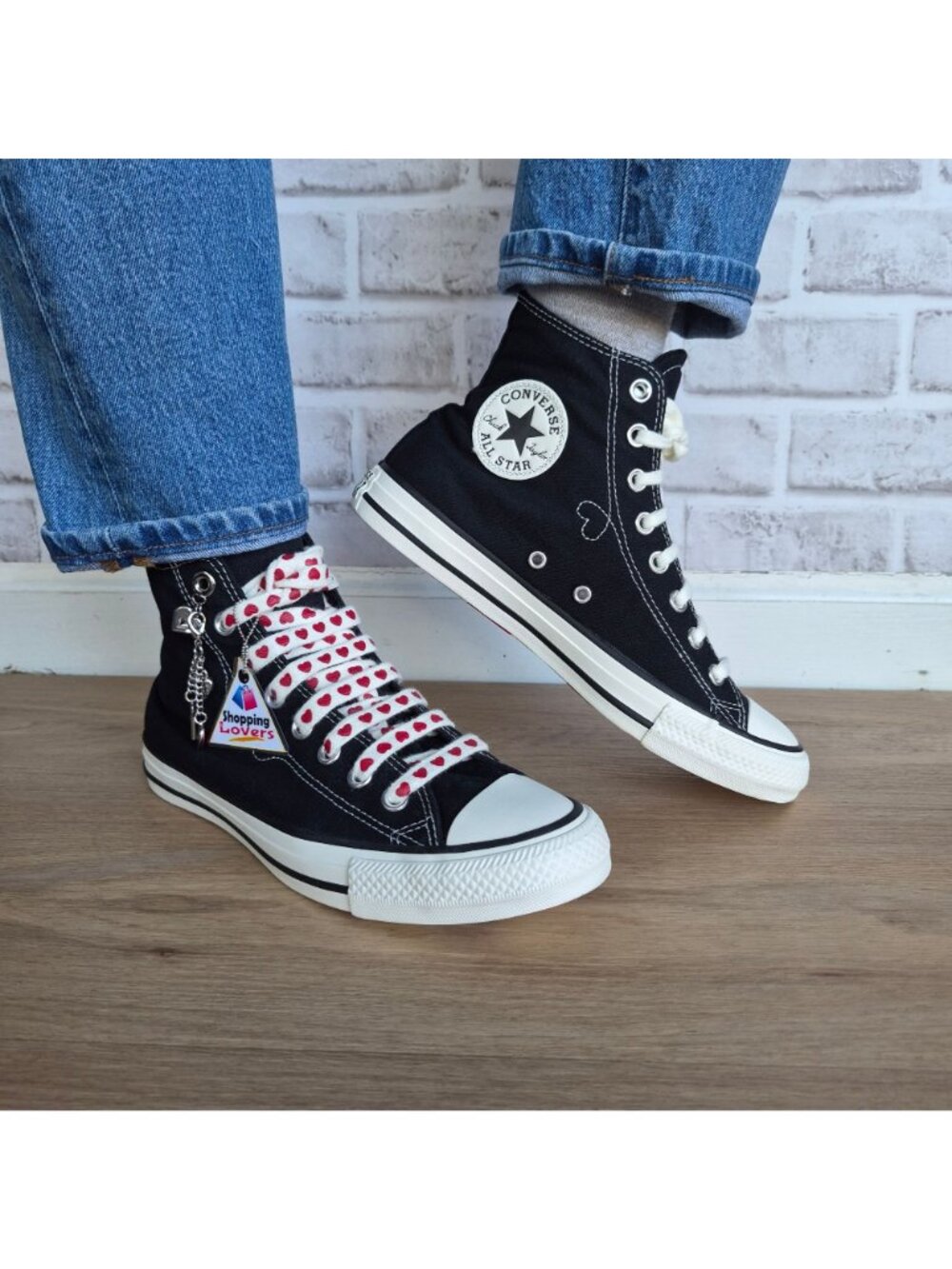 ⭐Converse Chuck Taylor Valentine's Day Sz 9 Womens shoes Sneaker Black A19056C - Picture 2 of 11